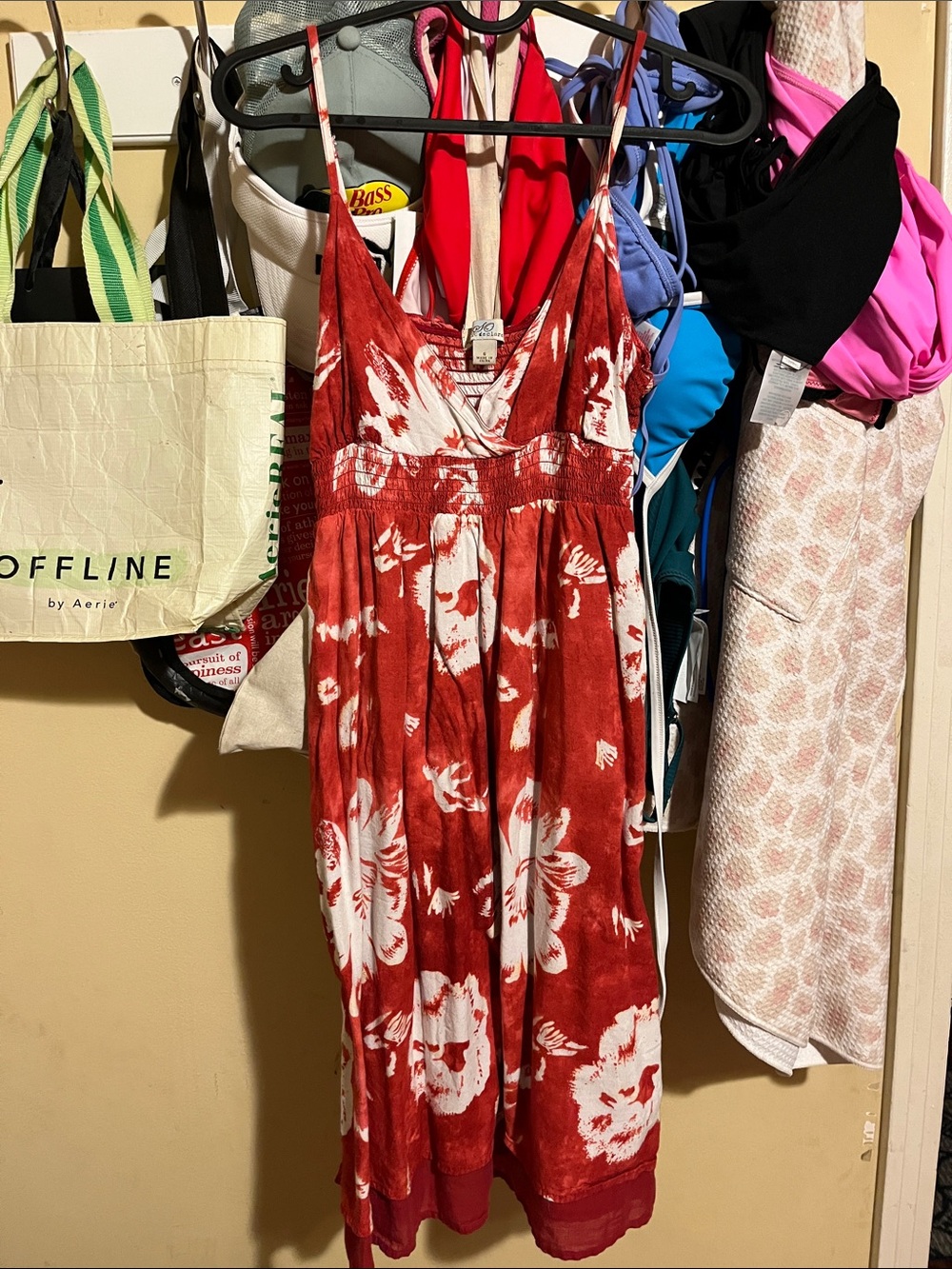 So Wear It Declare It Red and White Floral Sundress